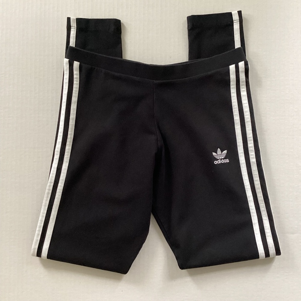 Adidas Black Striped Leggings Size Small
